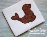 Sea Lion or seal applique machine embroidery design