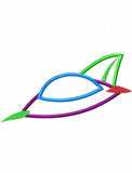 Spaceship applique machine embroidery design