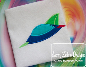 Spaceship applique machine embroidery design
