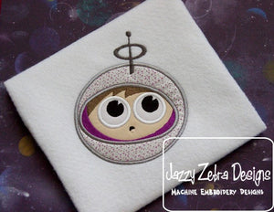 Spaceman or Astronaut appliqué machine embroidery design
