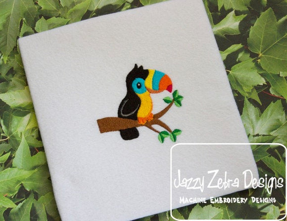 Toucan filled machine embroidery design