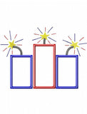 3 Firecrackers applique machine embroidery design