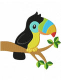 Toucan filled machine embroidery design