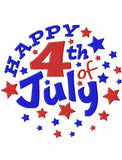 Happy 4th of July Filled machine embroidery design