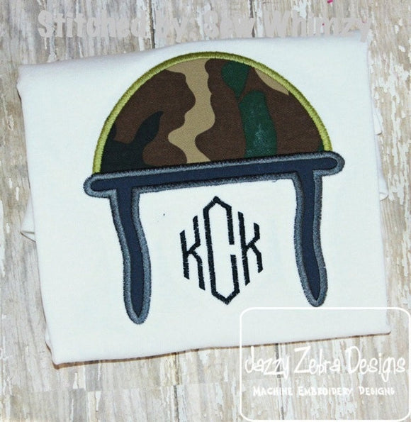 Military Helmet appliqué machine embroidery design