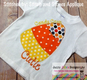 Candy Corn vintage stitch applique machine embroidery design