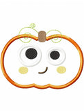 Silly little pumpkin appliqué machine embroidery design