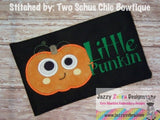 Silly little pumpkin appliqué machine embroidery design