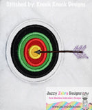 Archery Target and Arrow appliqué machine embroidery design