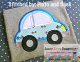 Car applique machine embroidery design