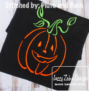 Jack - o - Lantern Satin pumpkin machine embroidery design