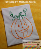 Jack - o - Lantern Satin pumpkin machine embroidery design