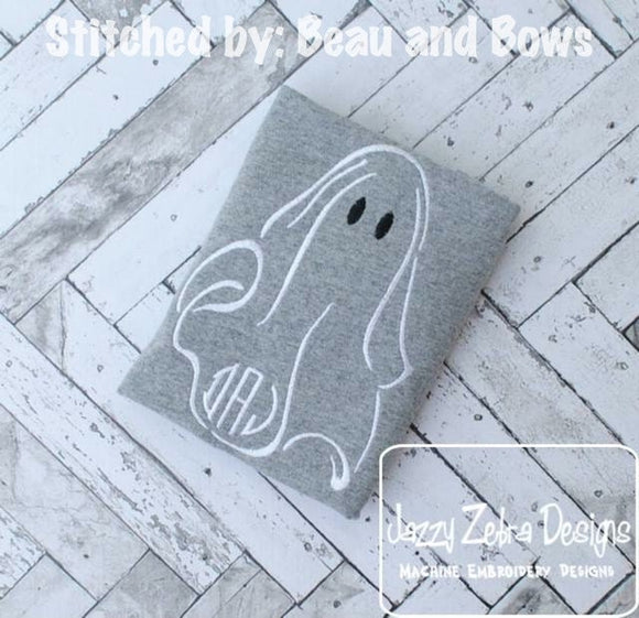 Ghost satin stitch machine embroidery design