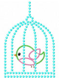 Bird in Cage Appliqué machine embroidery design