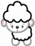 Sheep applique machine embroidery design