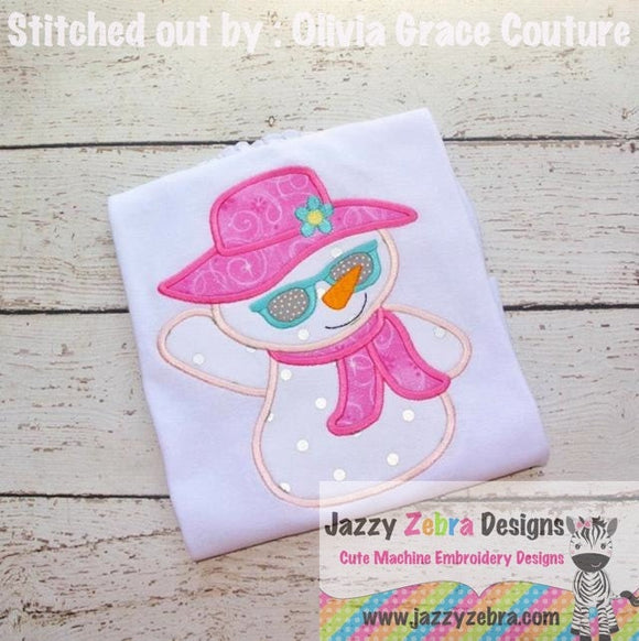 Summer Snow Woman appliqué machine embroidery design