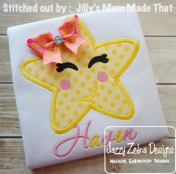 Lil' Star applique machine embroidery design
