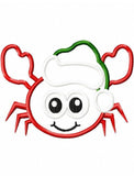 Beach Christmas Santa Crab applique machine embroidery design
