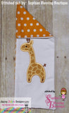 Giraffe applique machine embroidery design
