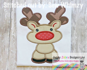 Reindeer applique machine embroidery design