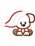 Christmas puppy appliqué machine embroidery design