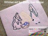 Christmas Nativity satin stitch machine embroidery design