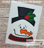 Snowman appliqué machine embroidery design