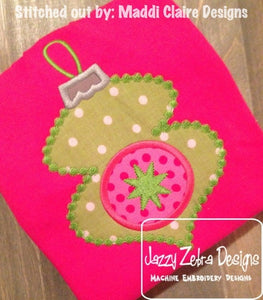 Retro Christmas Ornament applique machine embroidery design