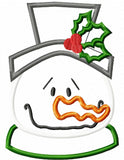 Snowman appliqué machine embroidery design