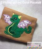 Baby Dragon appliqué machine embroidery design