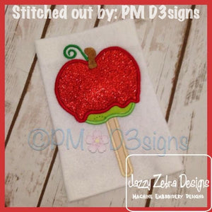 Caramel candy apple appliqué machine embroidery design