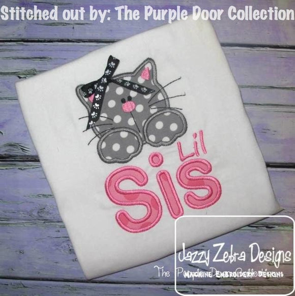 Lil Sis Kitten Applique Machine Embroidery Design