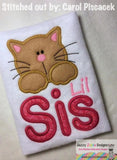 Lil Sis Kitten Applique Machine Embroidery Design