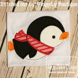 Penguin belly sliding applique machine embroidery design