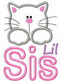 Lil Sis Kitten Applique Machine Embroidery Design