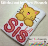 Lil Sis Kitten Applique Machine Embroidery Design