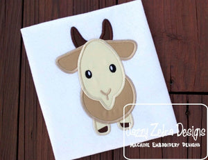 Goat applique machine embroidery design