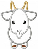 Goat applique machine embroidery design