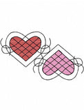Double Heart Sketch Embroidery Design