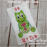 Valentine Frog applique machine embroidery design