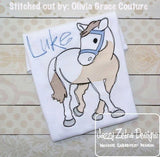 Horse sketch machine embroidery design