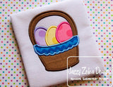 Easter Basket with eggs appliqué machine embroidery design