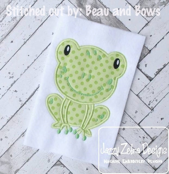 Frog applique machine embroidery design