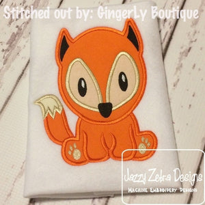 Fox applique machine embroidery design