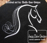 Horse satin stitch machine embroidery design