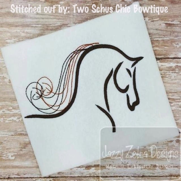 Horse satin stitch machine embroidery design