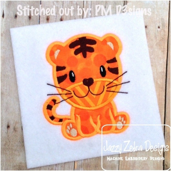 Tiger applique machine embroidery design