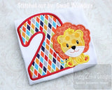 Lion applique machine embroidery design