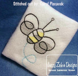Bumble Bee Sketch Machine Embroidery Design