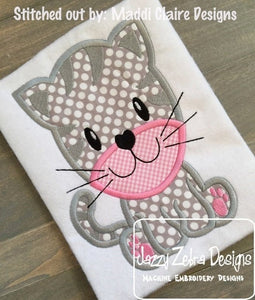 Kitten applique machine embroidery design